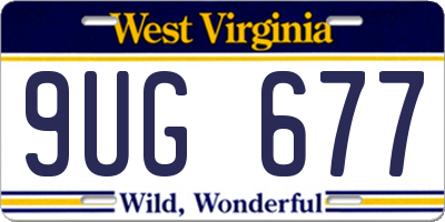 WV license plate 9UG677