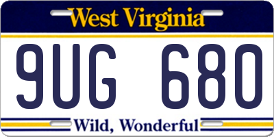 WV license plate 9UG680