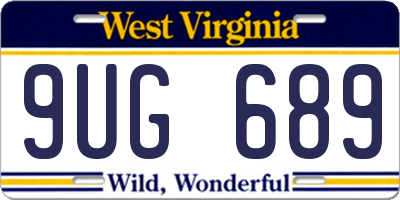 WV license plate 9UG689