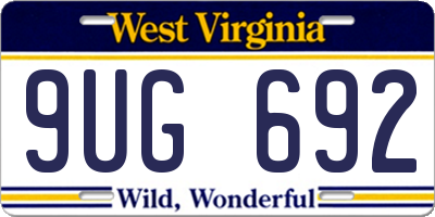 WV license plate 9UG692