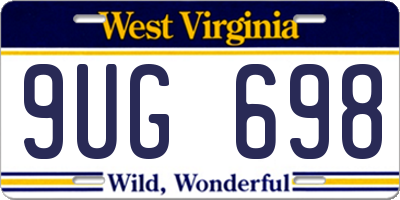 WV license plate 9UG698
