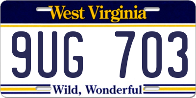 WV license plate 9UG703