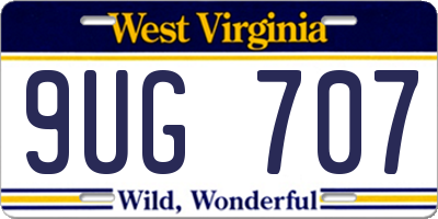 WV license plate 9UG707