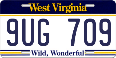 WV license plate 9UG709