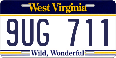 WV license plate 9UG711