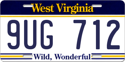 WV license plate 9UG712