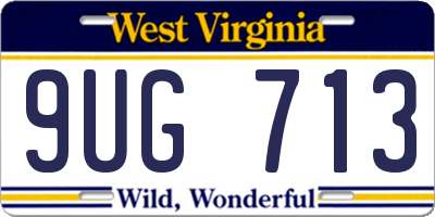 WV license plate 9UG713