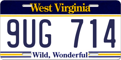 WV license plate 9UG714