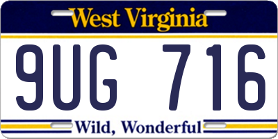 WV license plate 9UG716