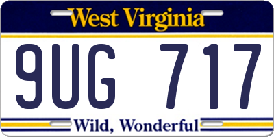 WV license plate 9UG717