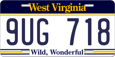 WV license plate 9UG718