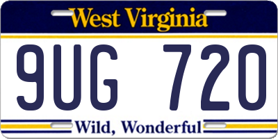 WV license plate 9UG720