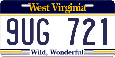 WV license plate 9UG721