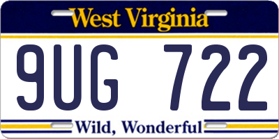 WV license plate 9UG722