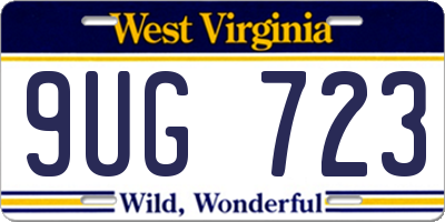 WV license plate 9UG723