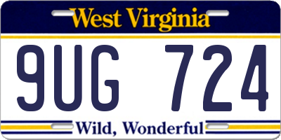 WV license plate 9UG724