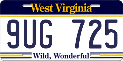 WV license plate 9UG725