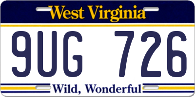 WV license plate 9UG726