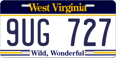 WV license plate 9UG727