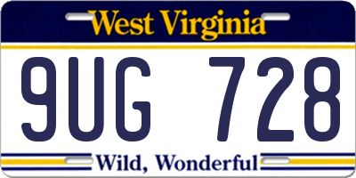 WV license plate 9UG728