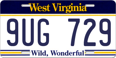 WV license plate 9UG729