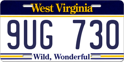 WV license plate 9UG730