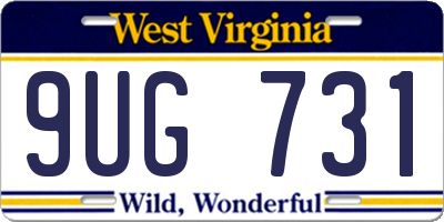 WV license plate 9UG731