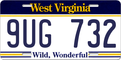 WV license plate 9UG732