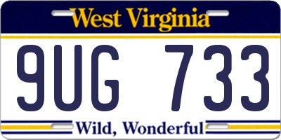 WV license plate 9UG733