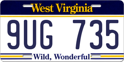 WV license plate 9UG735