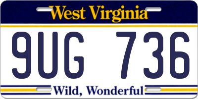 WV license plate 9UG736