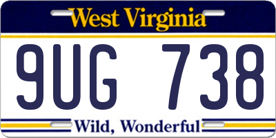 WV license plate 9UG738