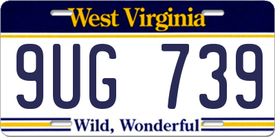 WV license plate 9UG739