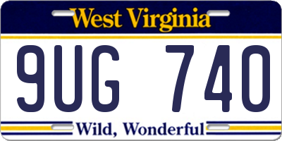 WV license plate 9UG740