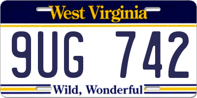 WV license plate 9UG742