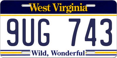 WV license plate 9UG743