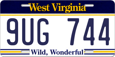 WV license plate 9UG744