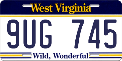 WV license plate 9UG745