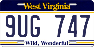 WV license plate 9UG747