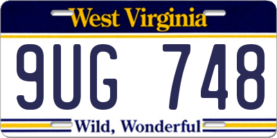 WV license plate 9UG748