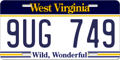 WV license plate 9UG749
