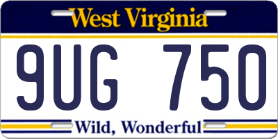 WV license plate 9UG750