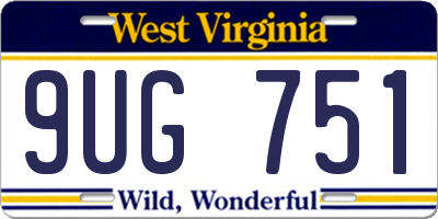 WV license plate 9UG751