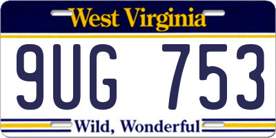 WV license plate 9UG753
