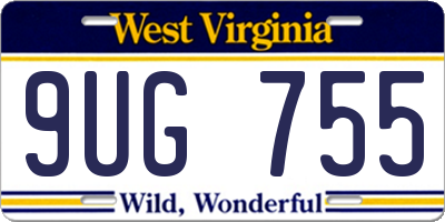 WV license plate 9UG755