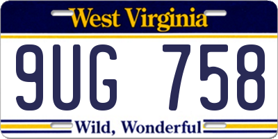 WV license plate 9UG758