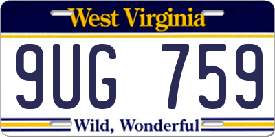 WV license plate 9UG759