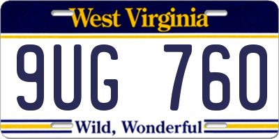 WV license plate 9UG760