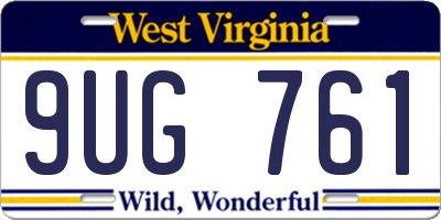 WV license plate 9UG761