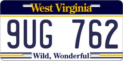 WV license plate 9UG762